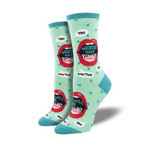 Socksmith Damen Socken Words Have Power, Gr. 39-42 (Mint)