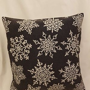 Sprügel - Winterflocken - Kissenhülle 50 cm x 50 cm - Grau /Sekt