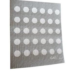 Die Spülfee - swedische Spüllappen - öko spüllappen - Polka Dots, gepunktet - Grau
