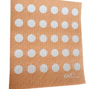 Die Spülfee - swedische Spüllappen - öko spüllappen - Polka Dots, gepunktet - Orange