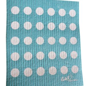 Die Spülfee - swedische Spüllappen - öko spüllappen - Polka Dots, gepunktet - Türkis