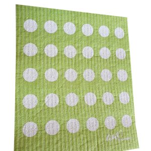 Die Spülfee - swedische Spüllappen - öko spüllappen - Polka Dots, gepunktet - Apfelgrün
