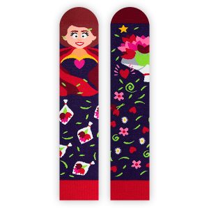 Nanushki -Happy Friends – verrückte, bunte mismatched Socken – Superwoman – Gr. 36-39