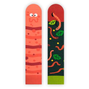 Nanushki -Happy Friends – verrückte, bunte mismatched Socken – Willy Wormka / Wurm – Gr. 36-39