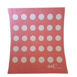 Swedish Dishcloth - Polka Dot - Öko - Spültuch 17 x 20 cm - Pastell  Rot