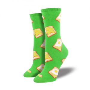 Socksmith – Avocado Toast – Avocado, Toast, Spiegelei – grün, Damen Socken – Gr-. 39-42