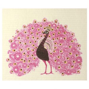 Skandinavisches Schwammtuch Spültuch - Peacock / Pfau