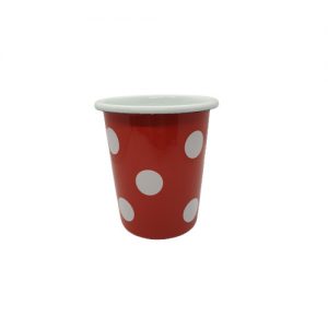 Münder Email - Becher konisch, rot Polka Dot , Ø 8,3 cm Polka Dot