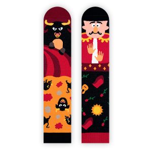 Nanushki -Happy Friends – verrückte, bunte mismatched Socken – Admirabull Hornelio – Gr. 40-43