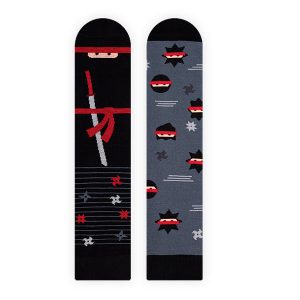 Nanushki -Happy Friends – verrückte, bunte mismatched Socken – Foot Fighter / Ninja – Gr. 36-39