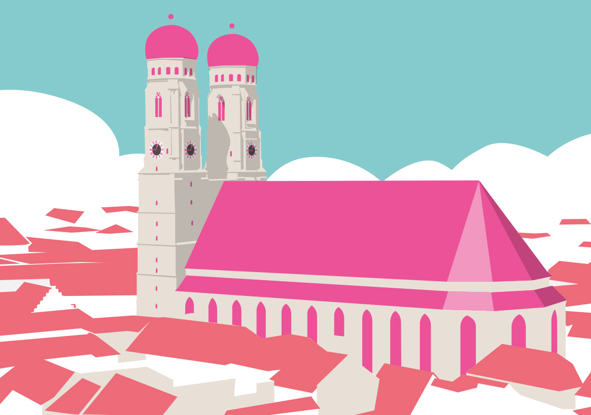 Postkarte - Bon Voyage - Frauenkirche München