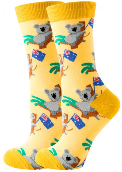 Musthaves – Socks / Socken Unisex – Einheitsgröße Gr. 38 -45 - Koalas / Australia Flag