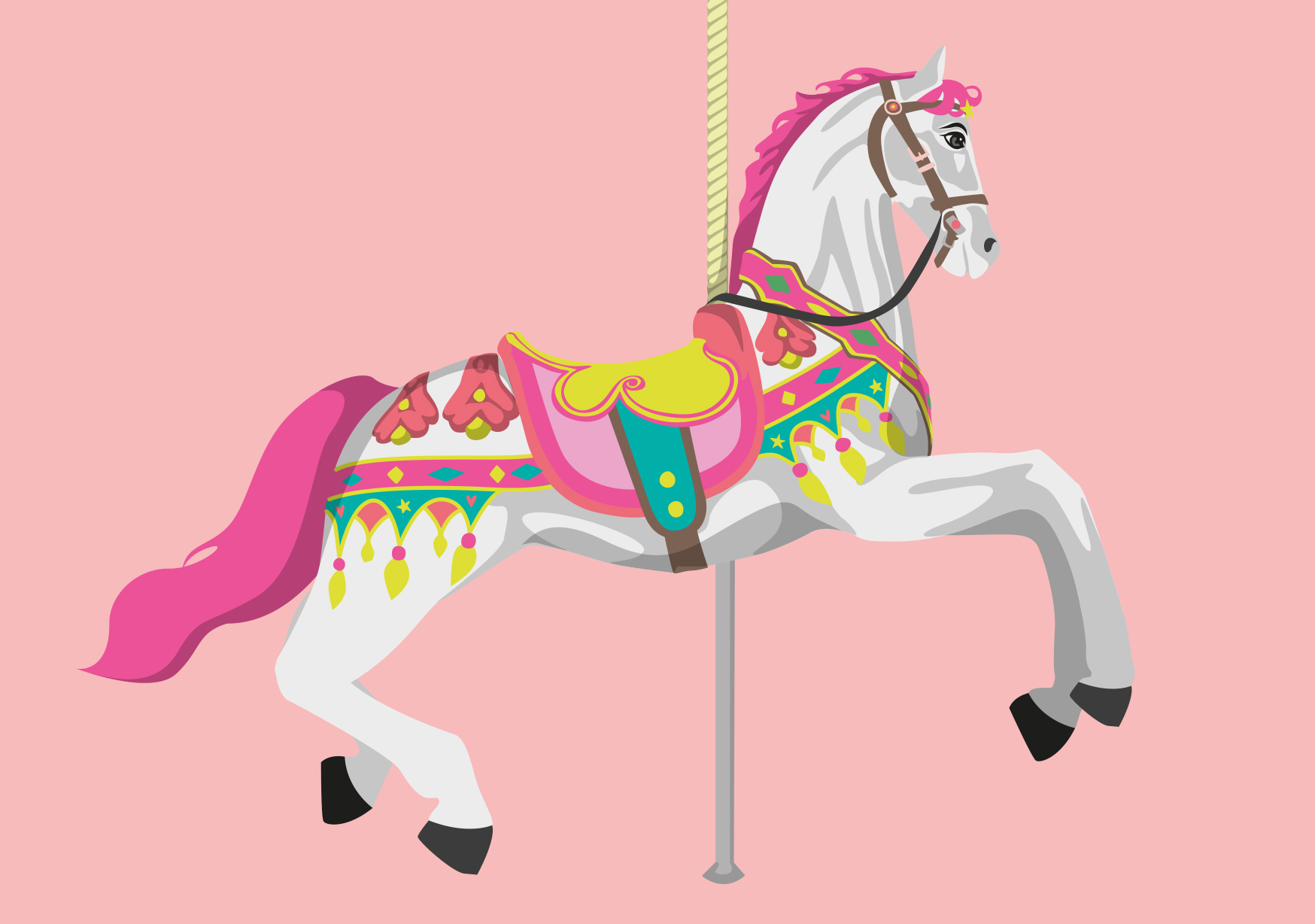 Postkarte - luminous - Karussellpferd / Merry-go-round horse