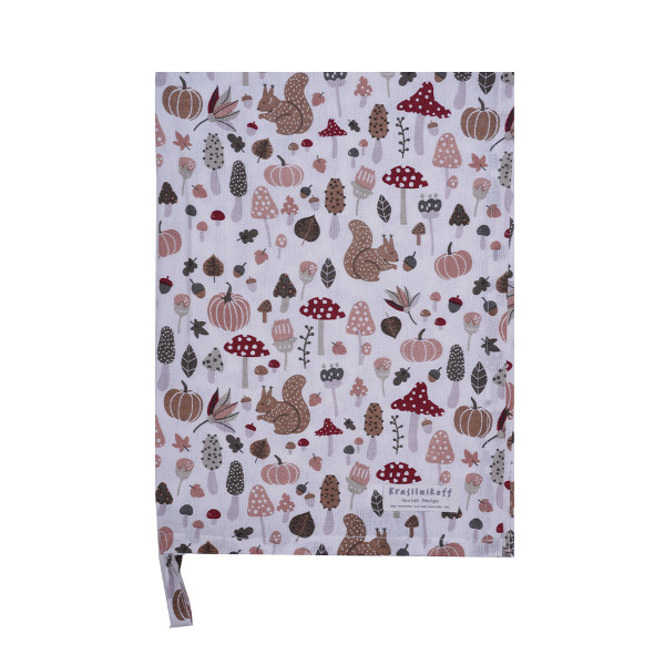 Krasilnikoff – Geschirrtuch KW13513 – Autumn, Rose / Herbst, rosa