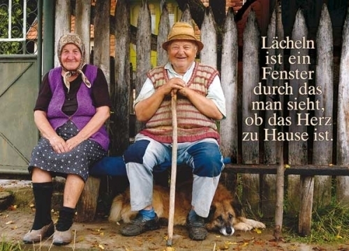 Postkarte - Lächeln ist ein Fenster....