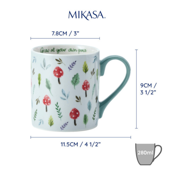 Mikasa - Mushroom / Pilz - Porzellan Becher mit geradem Rand, 280ml – Bild 3