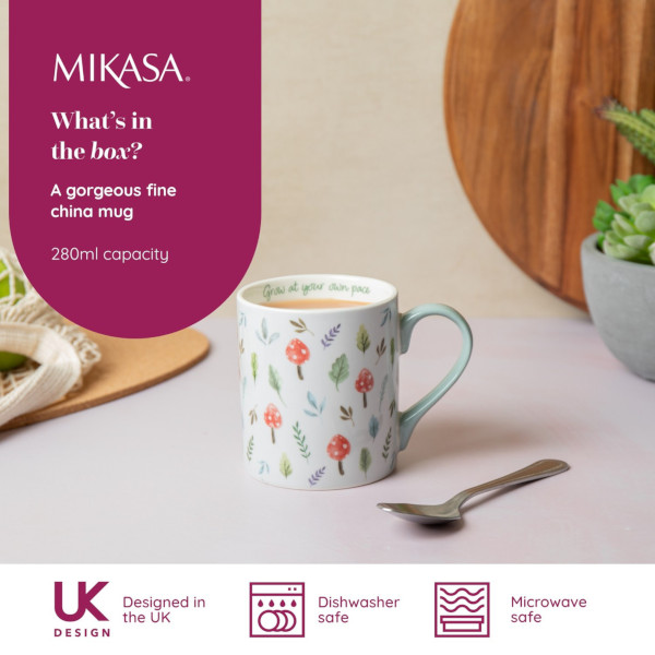 Mikasa - Mushroom / Pilz - Porzellan Becher mit geradem Rand, 280ml – Bild 4