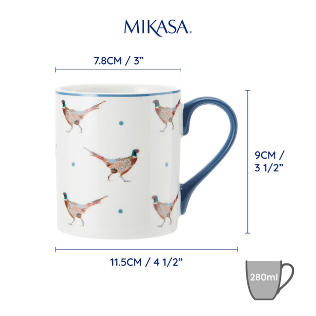 Mikasa - Pheasant / Fasan - Porzellan Becher mit geradem Rand, 280ml – Bild 3