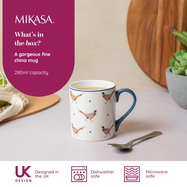 Mikasa - Pheasant / Fasan - Porzellan Becher mit geradem Rand, 280ml – Bild 4