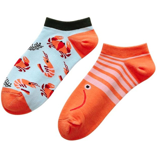 Musthaves – Bunte, lustige Sneaker - Socken Unisex – Shrimp / Garnele - Einheitsgröße Gr. 40 - 45