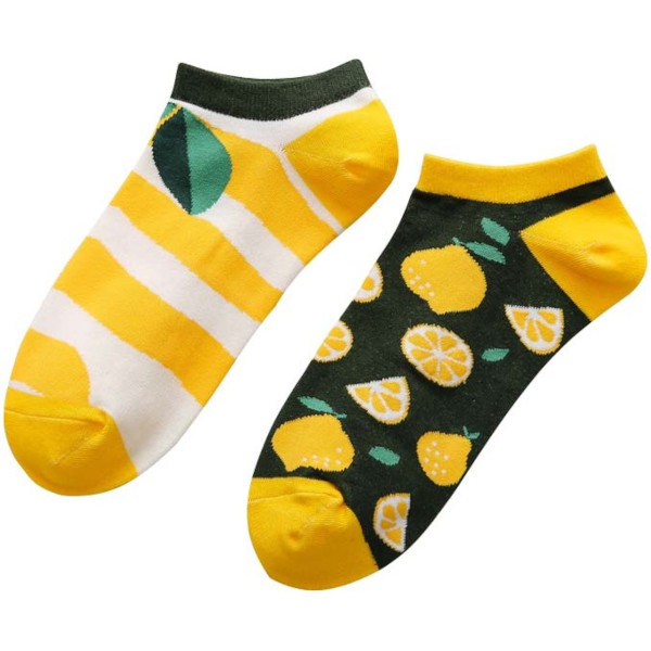 Musthaves – Bunte, lustige Sneaker - Socken Unisex – Lemons / Zitrone - Einheitsgröße Gr. 38 - 45