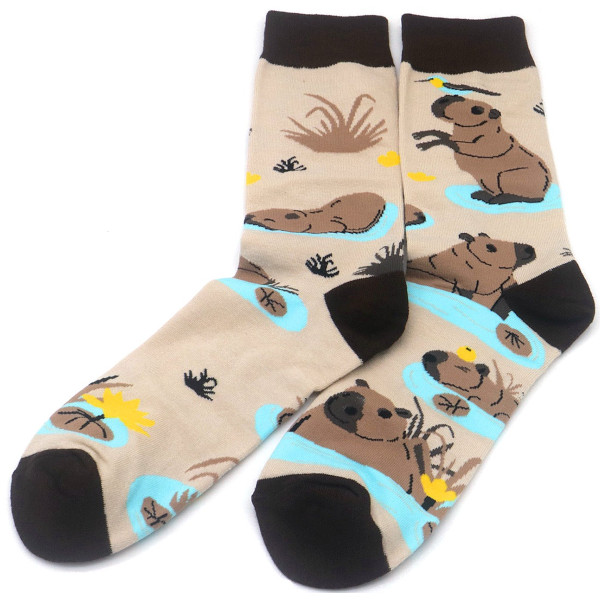 Musthaves – Bunte, lustige  Socken Unisex – Capybara,  - Einheitsgröße Gr. 38 - 43