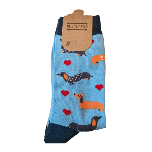 Musthaves – Bunte, lustige  Socken Unisex – Dachshund / Dackel  - Einheitsgröße Gr. 38 - 42