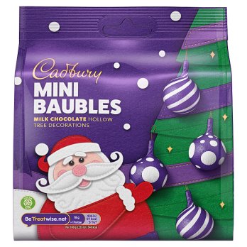 Cadbury  - Mini Baubles Milk Chocolate Hollow Tree Decorations, 72g