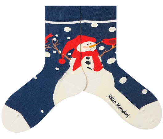 Musthaves – Bunte, lustige  Weihnachts -Socken Unisex – Snowman - Einheitsgröße Gr. 38 - 45