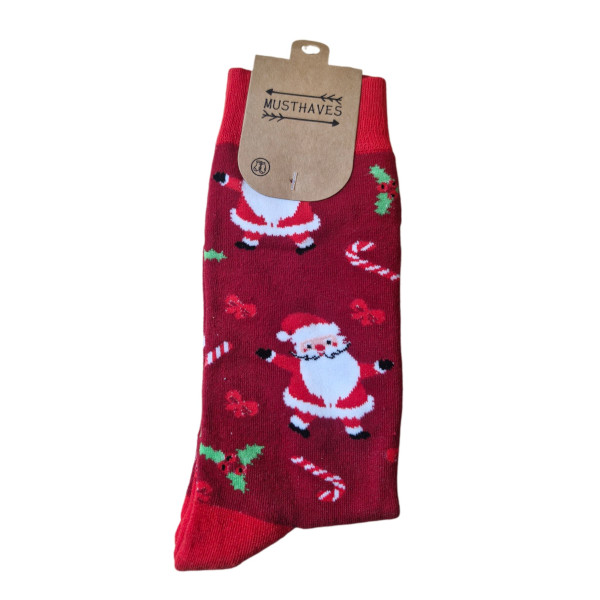 Musthaves – Bunte, lustige  Weihnachts -Socken Unisex – Santa - Einheitsgröße Gr. 38 - 45
