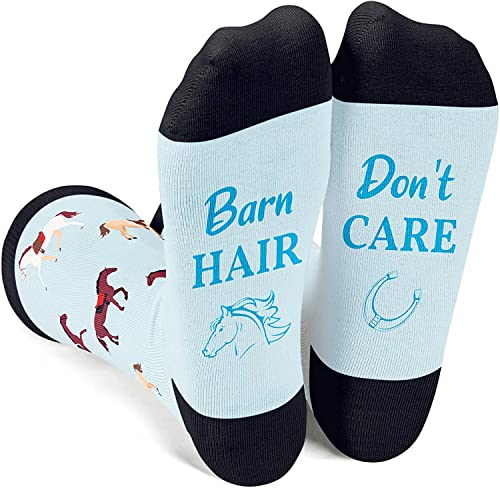 Musthaves – Bunte, lustige  Socken Unisex – Barn Hair, don't care - Horses / Pferde  - Einheitsgröße Gr. 38 - 42
