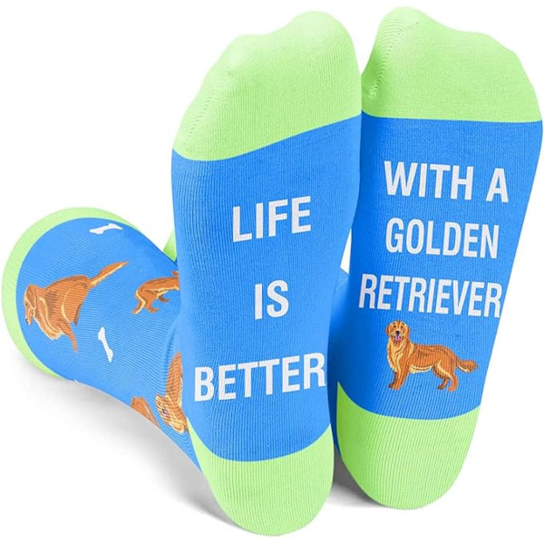Musthaves – Bunte, lustige  Socken Unisex – Golden Retriever - Einheitsgröße Gr. 38 - 45