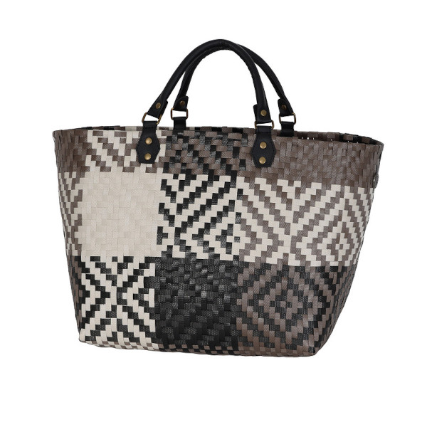 Handed By - Quinn, Shopper Size L - Farbe: black, taupe with champagne