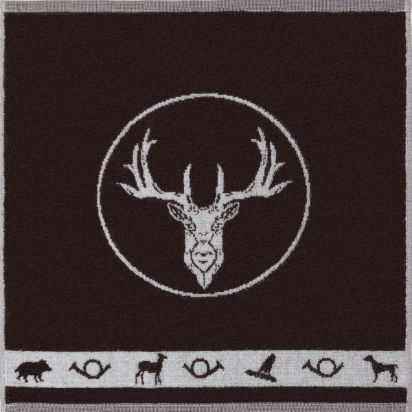 KRACHT  - Küchenhandtuch / Frottee -  Jagd - Braun