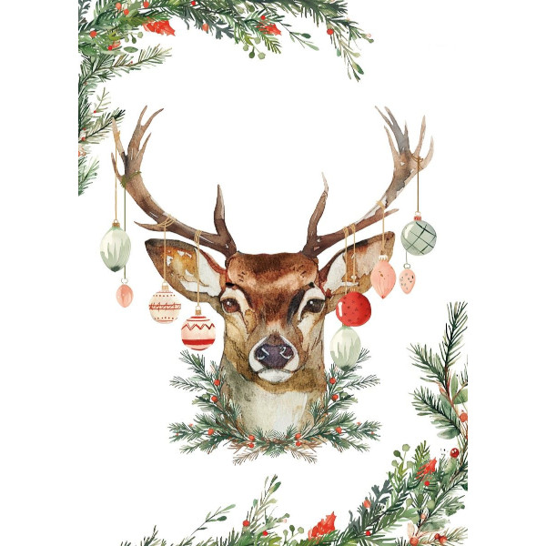 KRACHT  - Geschirrtuch / Tea Towel - Weihnachtshirsch - Chrismas Stag