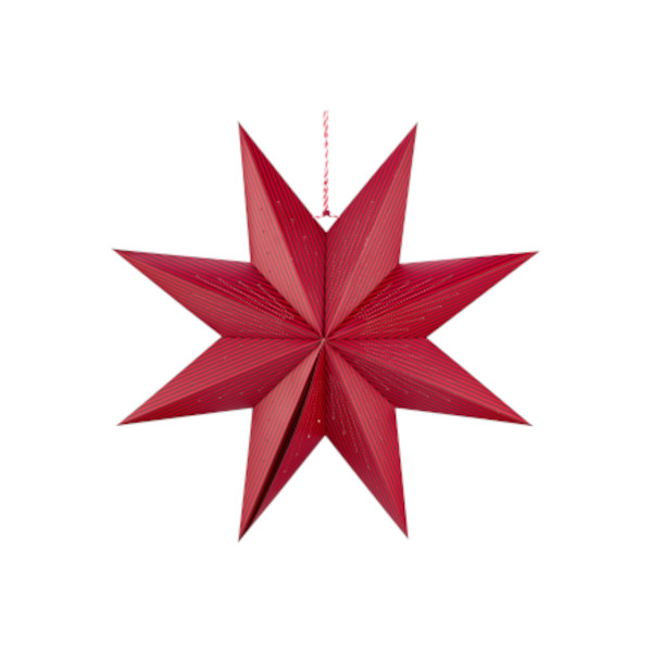 Pip Studio - Paper Christmas Star / Weihnachtsstern, Papierstern Steifen, dunkelrot, 60cm