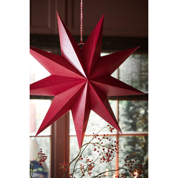 Pip Studio - Paper Christmas Star / Weihnachtsstern, Papierstern Steifen, dunkelrot, 60cm – Bild 3