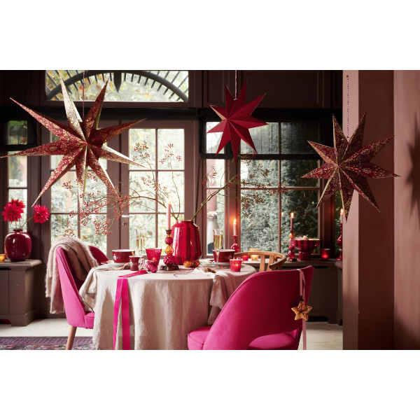 Pip Studio - Paper Christmas Star / Weihnachtsstern, Papierstern Steifen, dunkelrot, 60cm – Bild 4
