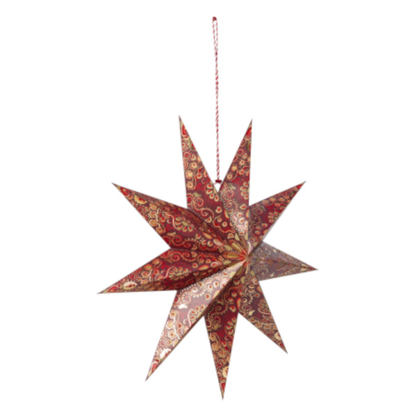 Pip Studio - Paper Christmas Star / Weihnachtsstern, Papierstern Allover print, dunkelrot, 60cm – Bild 2