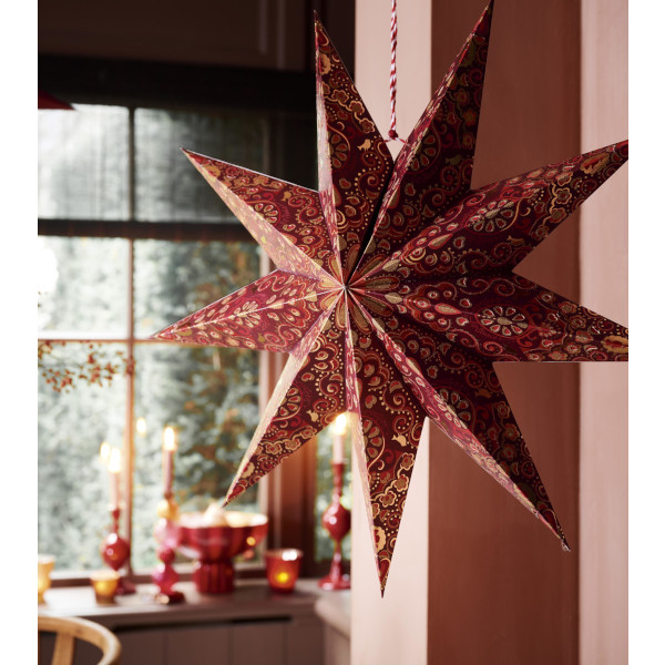 Pip Studio - Paper Christmas Star / Weihnachtsstern, Papierstern Allover print, dunkelrot, 110cm – Bild 4