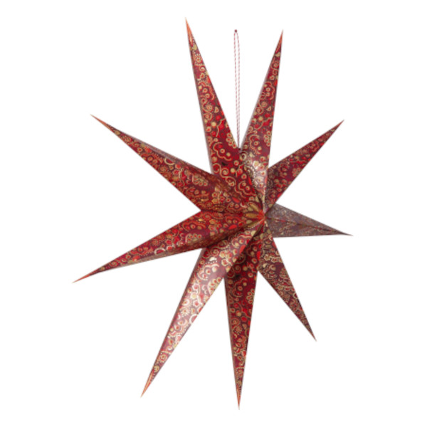 Pip Studio - Paper Christmas Star / Weihnachtsstern, Papierstern Allover print, dunkelrot, 110cm – Bild 2