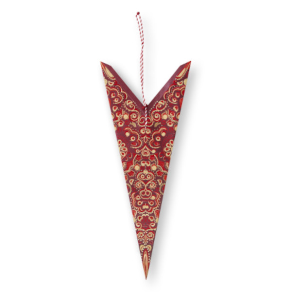 Pip Studio - Paper Christmas Star / Weihnachtsstern, Papierstern Allover print, dunkelrot, 110cm – Bild 3