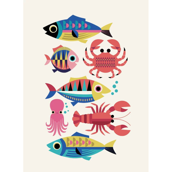 Kitsch Kitchen - Teatowel / Geschirrtuch - Sealife