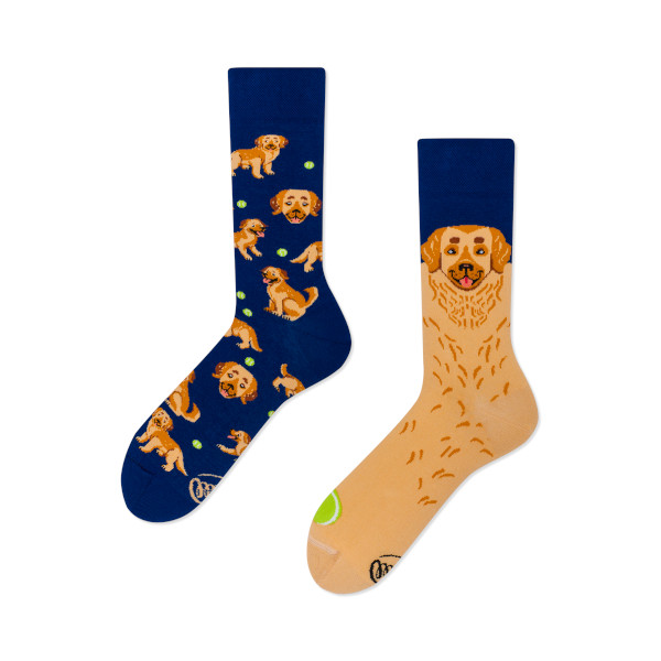 Many Mornings – verrückte, bunte mismatched Socken – Golden Boy, Gr. 35-38