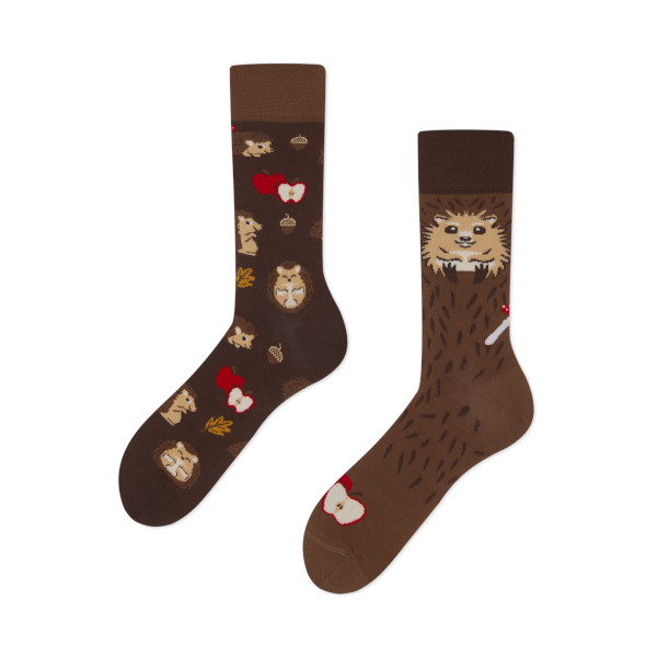 Many Mornings – verrückte, bunte mismatched Socken – Happy Hedgehog / Igel, Gr. 35-38