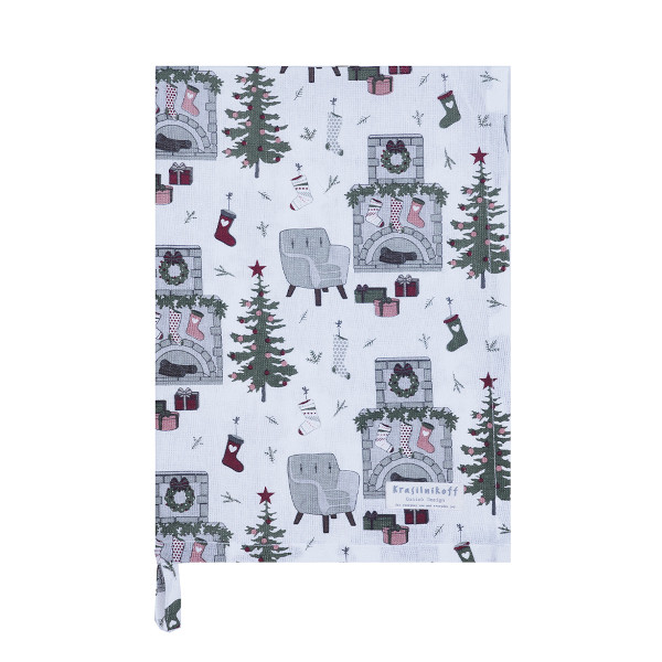 Krasilnikoff – Weihnachts Geschirrtuch KW13541 – by The Fire/am Kamin