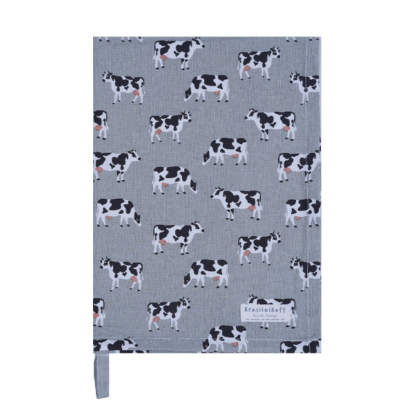 Krasilnikoff – Geschirrtuch KW13600 – Cow / Kuh, Grey