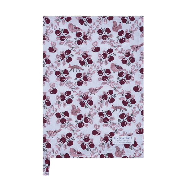 Krasilnikoff – Geschirrtuch KW13627 – Diagonal Animals / Tiere, Red