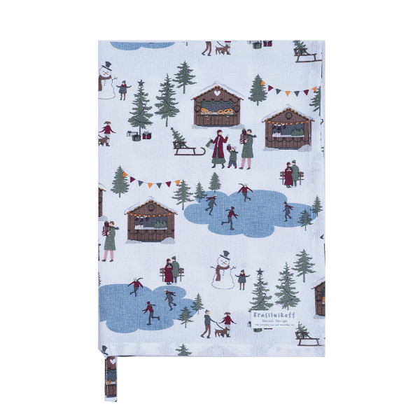 Krasilnikoff – Weihnachten Geschirrtuch KW13741- Christmas Market/Weihnachtsmarkt