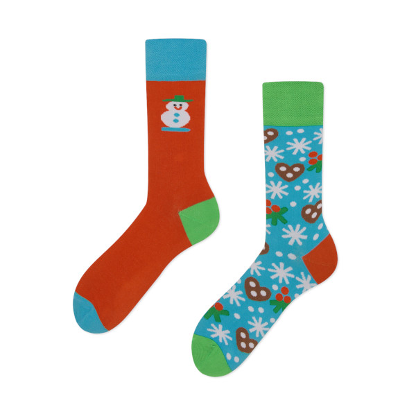 Many Mornings – verrückte, bunte mismatched Socken – Snow much fun, Gr. 35-38